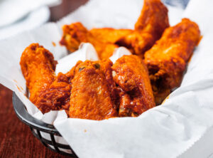 platter of chicken wings