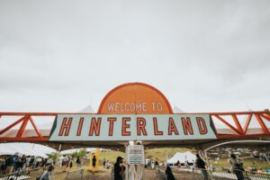 big sign at Hinterland entrance